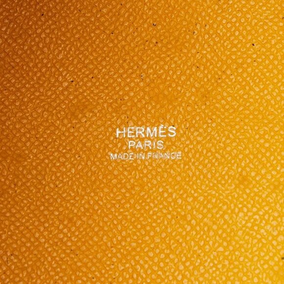 Hermes Jaune Ambre/Brique/White Epsom Leather Tressage De Cuir Picotin Bag - Picture 10 of 12